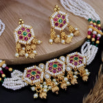 Load image into Gallery viewer, Ravina Premium Rajwadi Copper Choker Set With Jhumka
