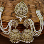 Load image into Gallery viewer, Ishika Reverse AD Jhumka With Kaanchain &amp; Teeka
