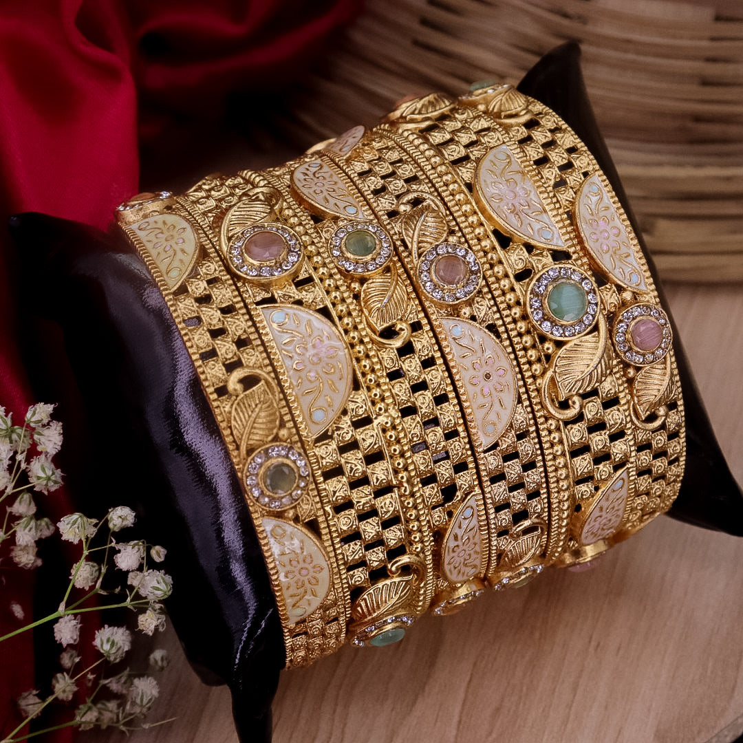 Romini Rajwadi Copper Bangles (6 Bangles)