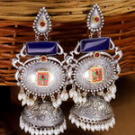 Load image into Gallery viewer, Shilpa Statement  Premium Brass Jhumka With Meenakari
