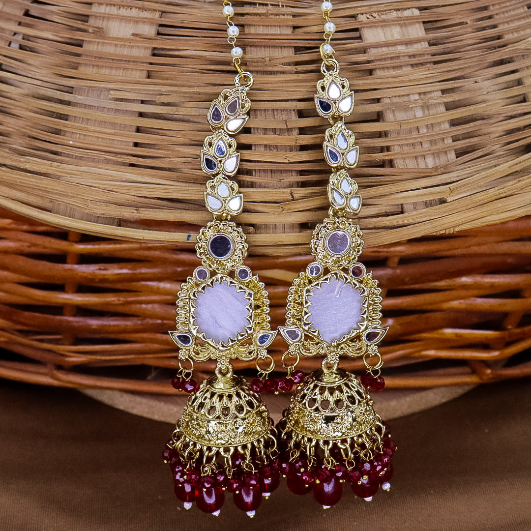 Swati MOP jhumka With long Kaanchain