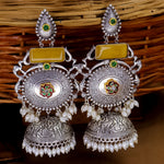 Load image into Gallery viewer, Shilpa Statement  Premium Brass Jhumka With Meenakari
