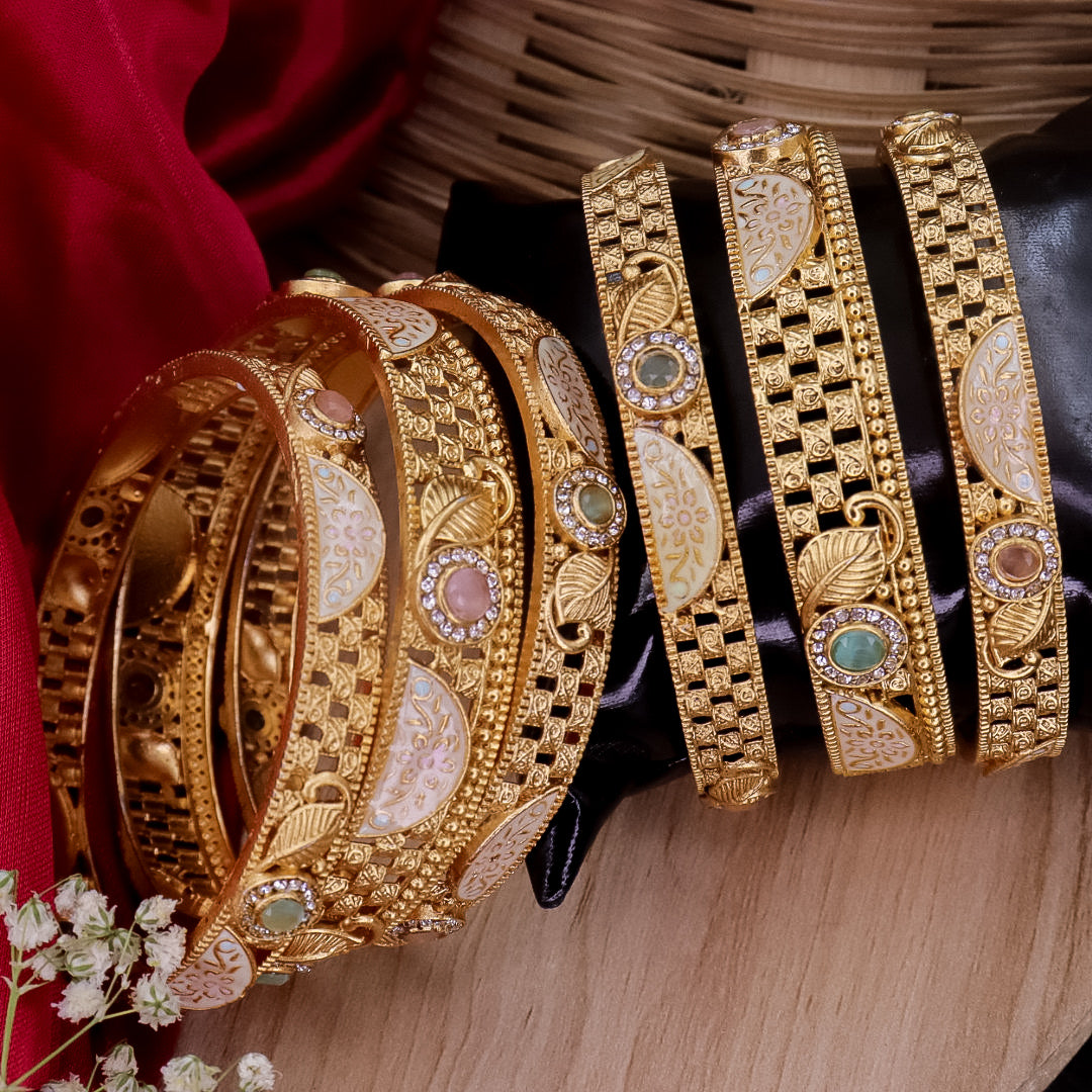 Romini Rajwadi Copper Bangles (6 Bangles)