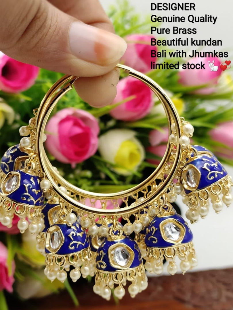 Himani Hoop Jhumka - Royal Blue