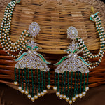 Load image into Gallery viewer, Amna Peacock Earrings With Kanchain -Green
