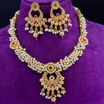 Load image into Gallery viewer, Kavya Copper Ethnic Pearl Choker With Earrings
