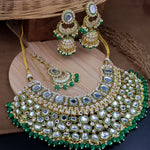 Load image into Gallery viewer, Nimrat Semi Bridal Choker Set With Jhumka + Teeka - Green
