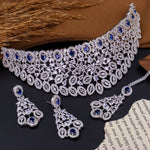 Load image into Gallery viewer, Parul AD Choker Set- Royal Blue
