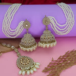 Load image into Gallery viewer, Farhana Jhumka With Moti Statement Kanchain
