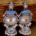 Load image into Gallery viewer, Shilpa Statement  Premium Brass Jhumka With Meenakari
