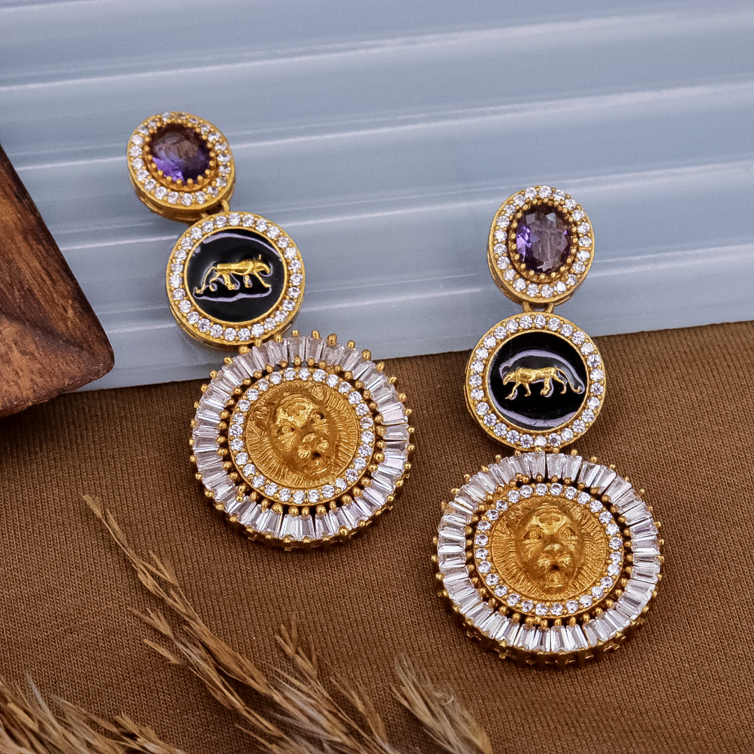 Neha Sabya Designer Earrings - Purple