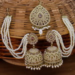 Load image into Gallery viewer, Ishika Reverse AD Jhumka With Kaanchain &amp; Teeka
