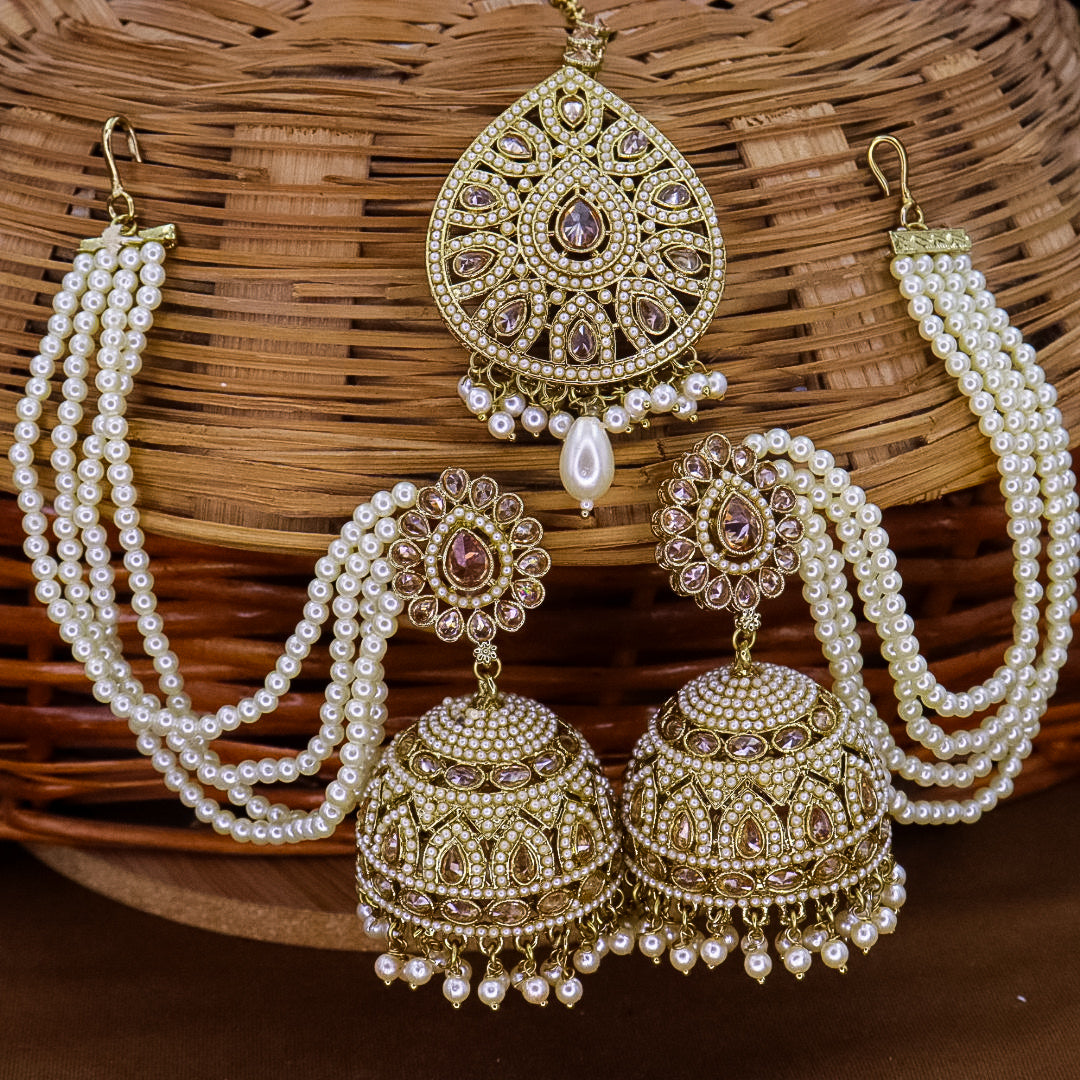 Ishika Reverse AD Jhumka With Kaanchain & Teeka