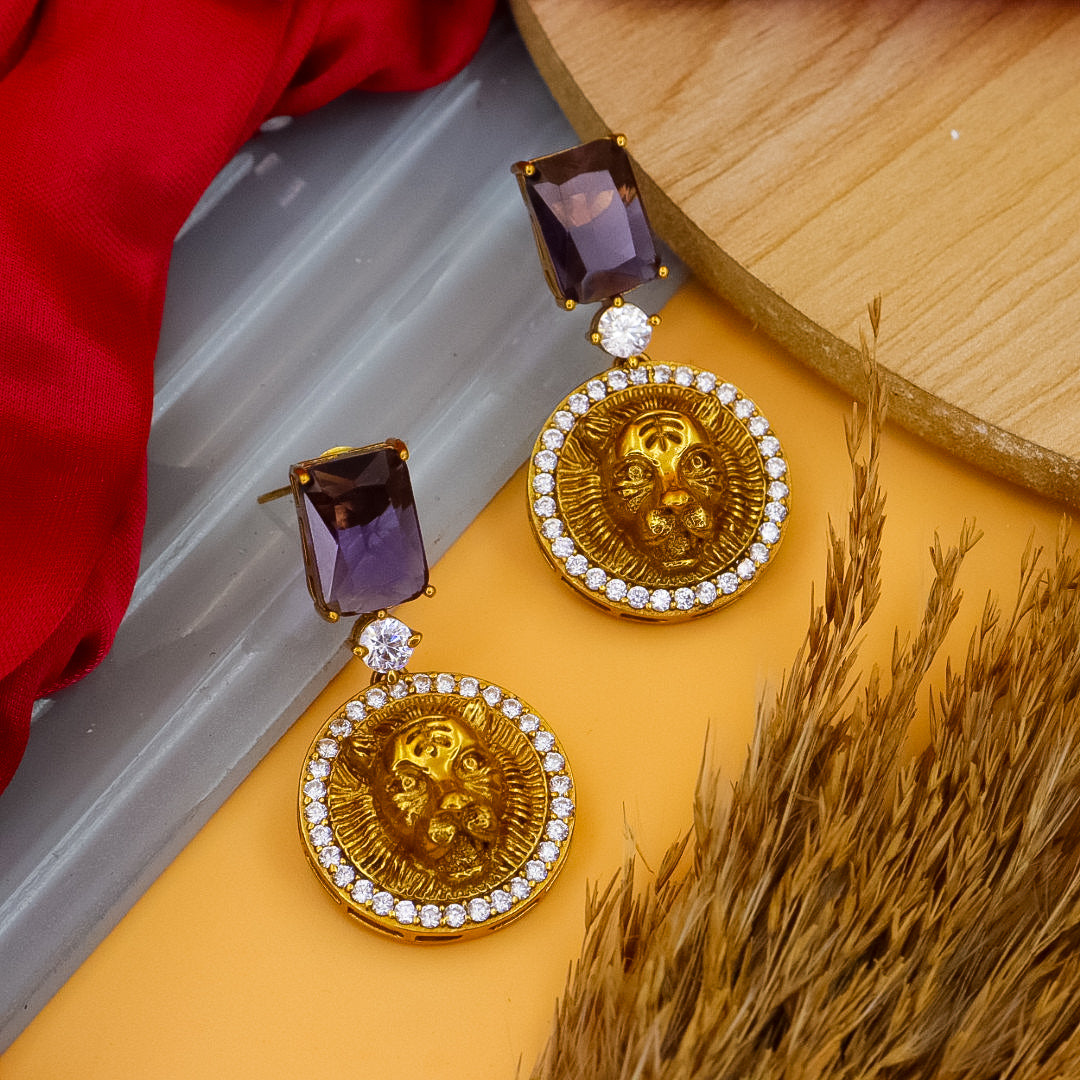 Gunleen Sabya Studs - Purple