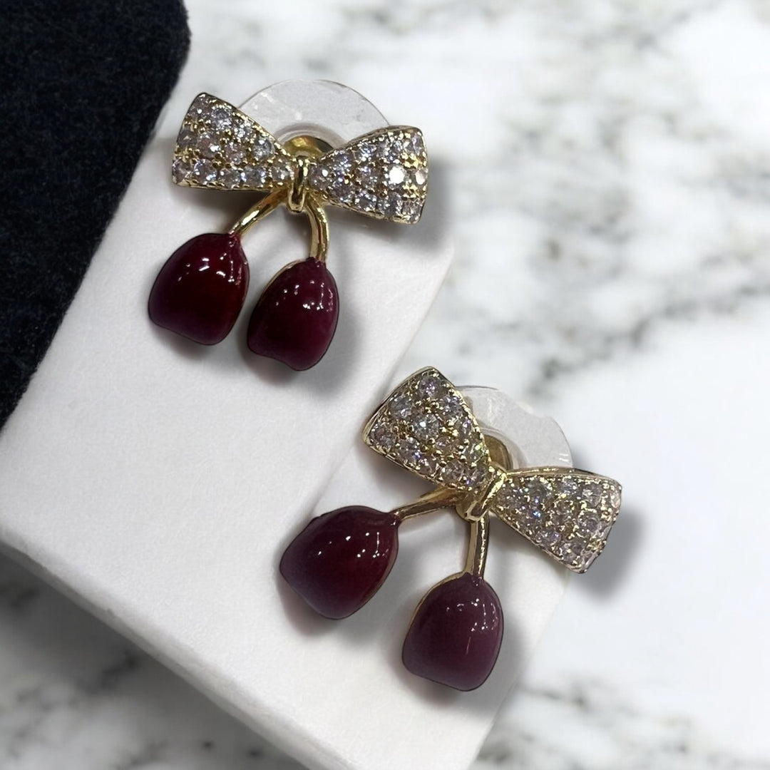 Viral Bow Cheery Studs