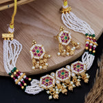 Load image into Gallery viewer, Ravina Premium Rajwadi Copper Choker Set With Jhumka
