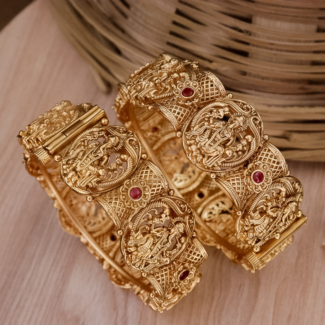 Ganesha Rajwadi Copper Bangles