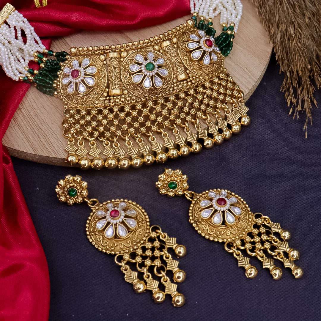 Bhumika Premium Copper Rajwadi Choker Set