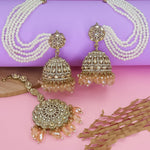 Load image into Gallery viewer, Viruna Reverse AD Jhumka With Kaanchain &amp; Teeka
