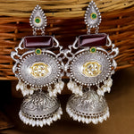 Load image into Gallery viewer, Shilpa Statement  Premium Brass Jhumka With Meenakari
