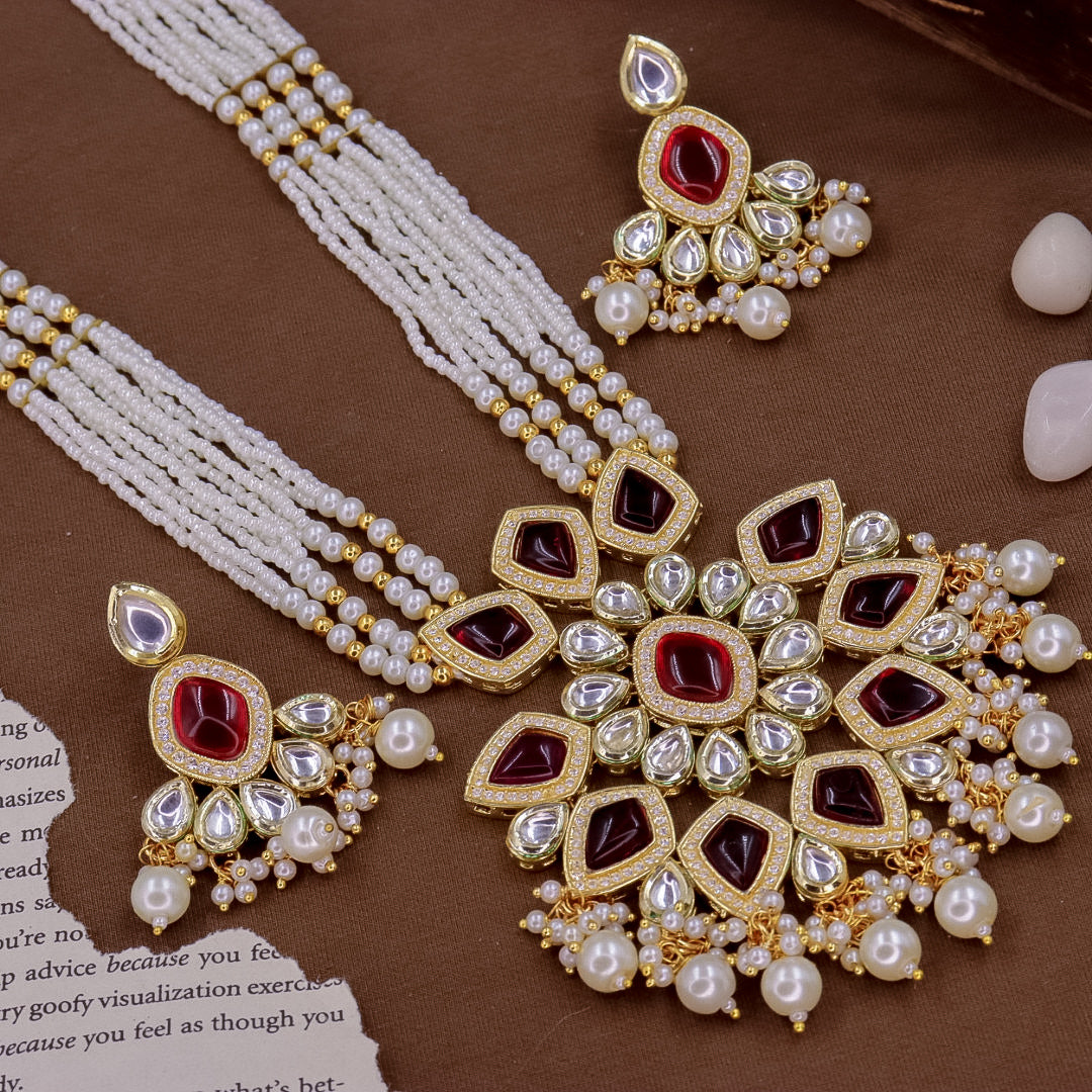 Jigna Long Kundan Set