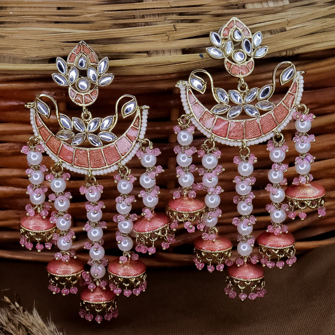 Neha Kundan Chandbali With Pearl Latkans