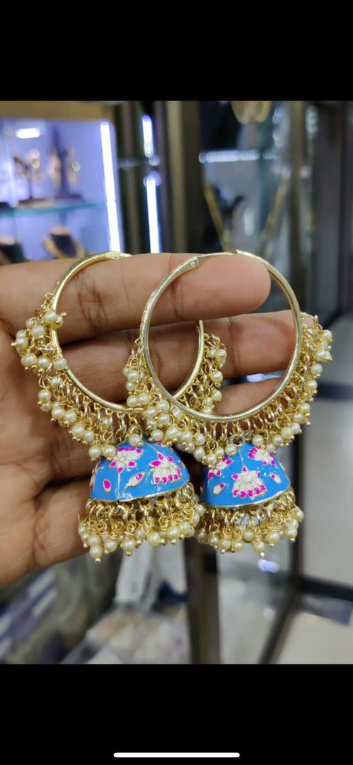 Meenakari Hoop Jumkis