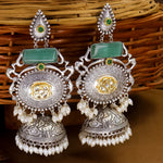 Load image into Gallery viewer, Shilpa Statement  Premium Brass Jhumka With Meenakari
