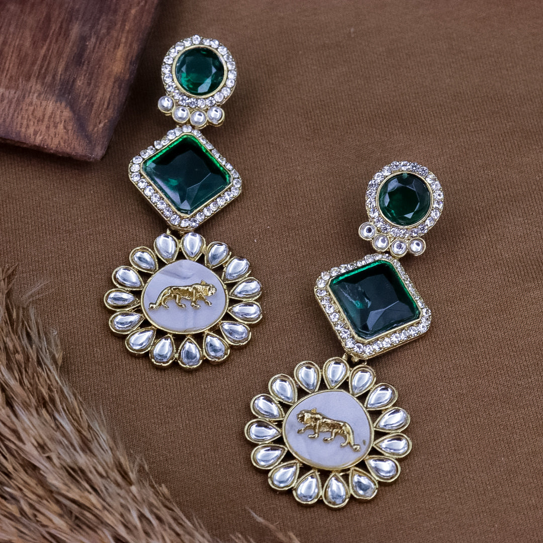 Johnna Sabya Designer Earrings - Green