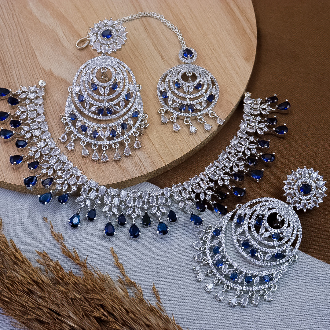 Taniya AD Set With Heavy Earrings And Mangtika