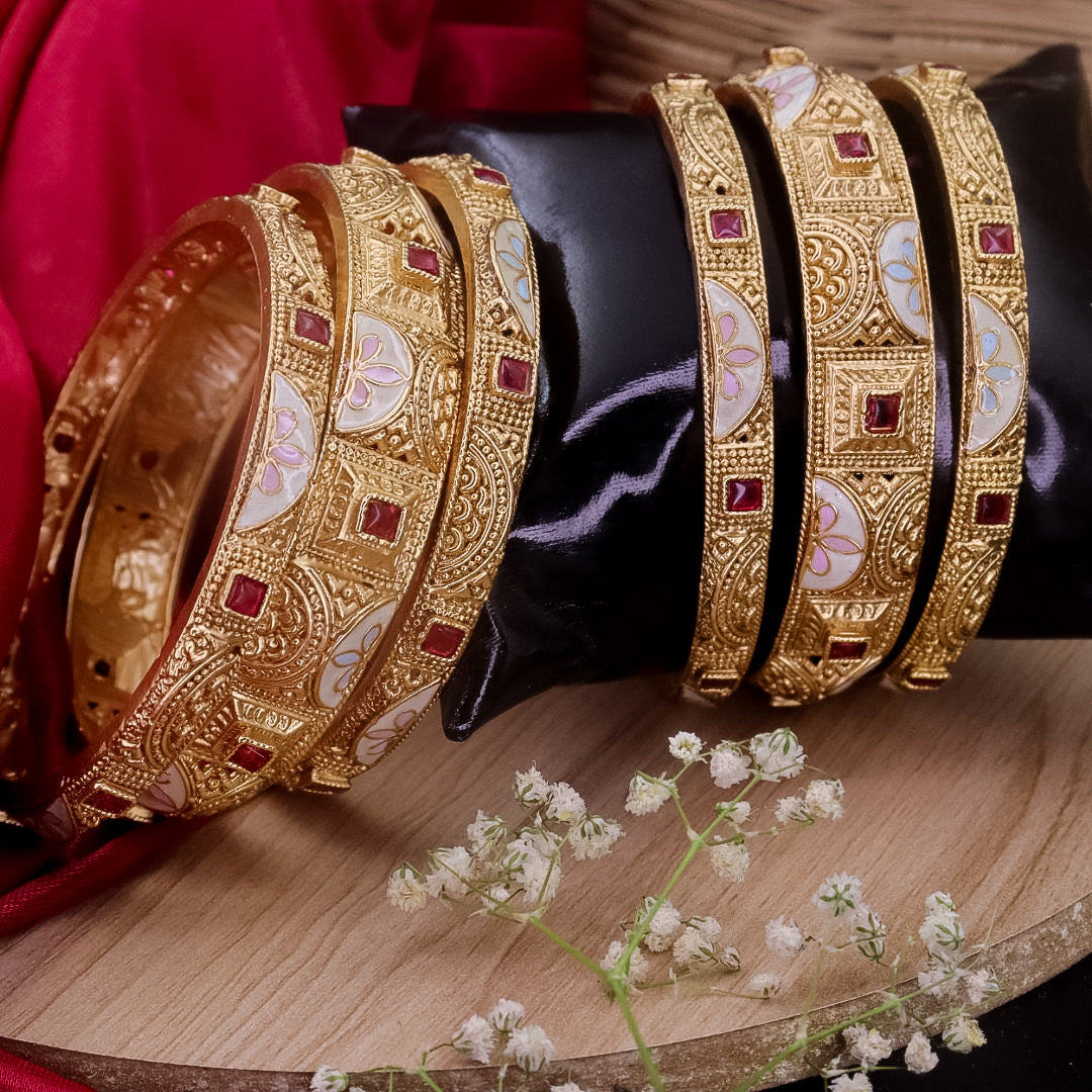 Reepal Rajwadi Copper Bangles (6 Bangles)