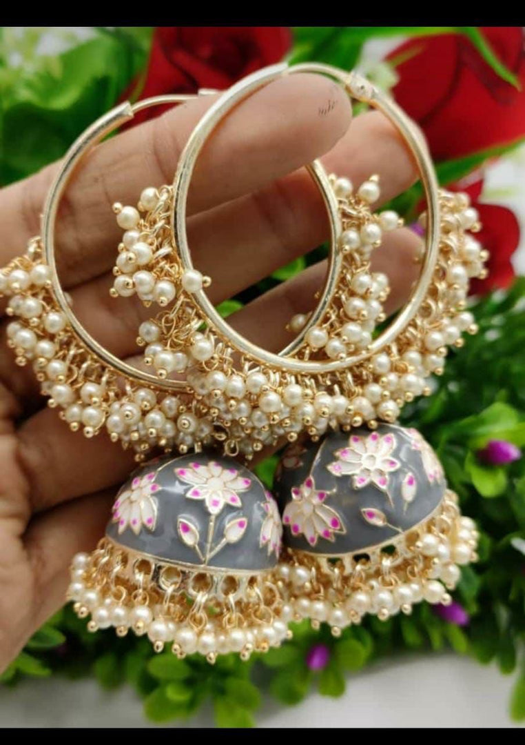 Meenakari Hoop Jumkis