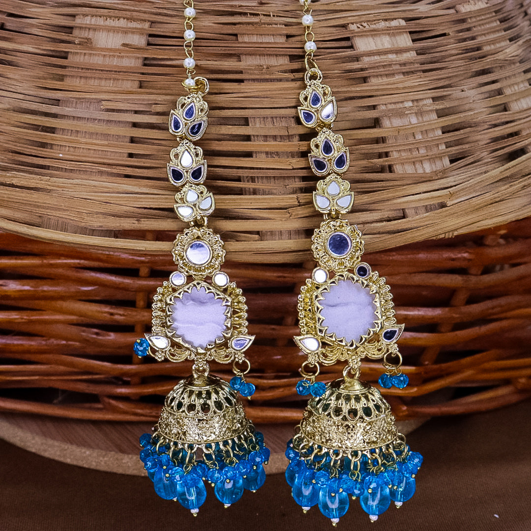 Swati MOP jhumka With long Kaanchain