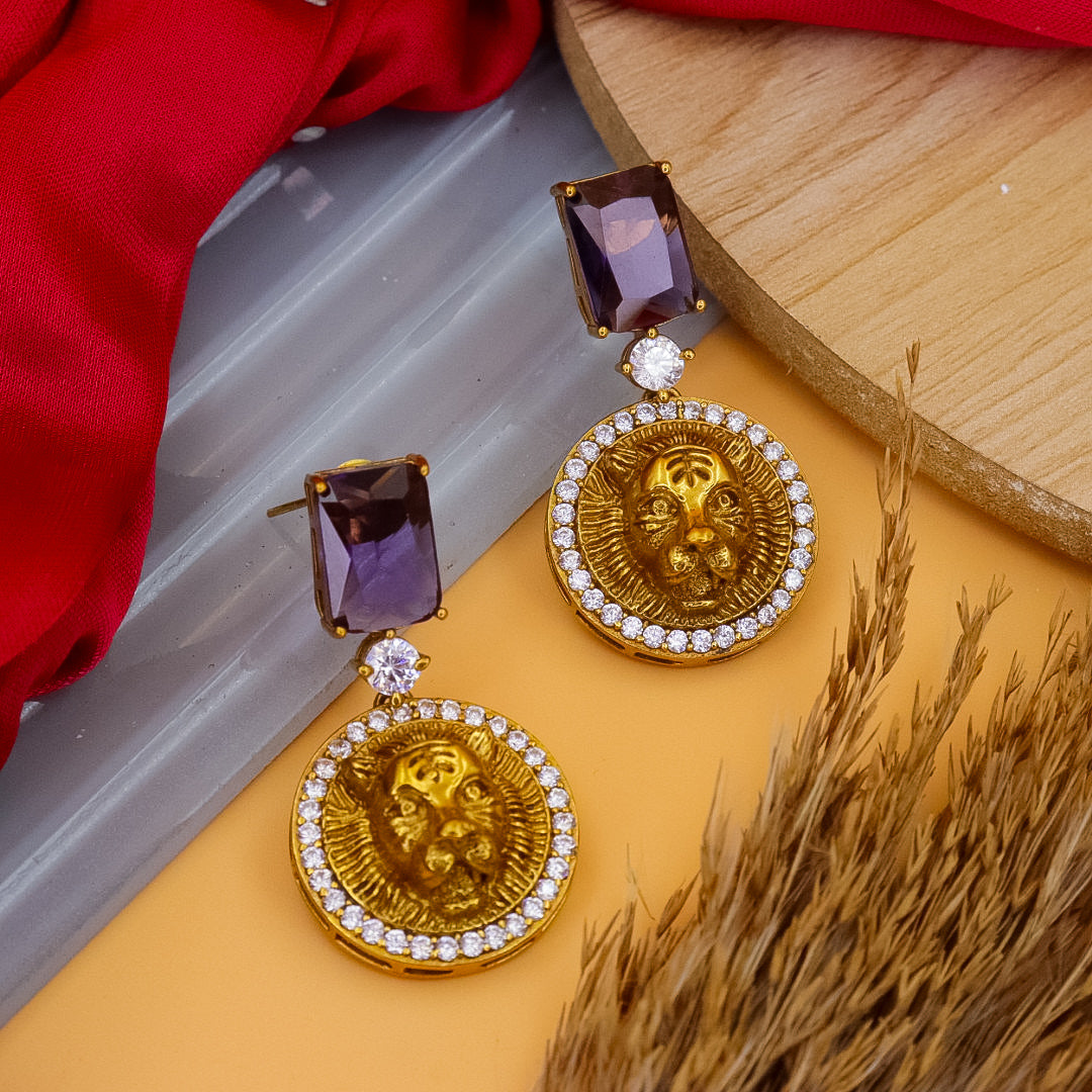 Gunleen Sabya Studs - Purple