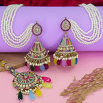 Load image into Gallery viewer, Farhana Jhumka With Moti Statement Kanchain
