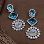 Load image into Gallery viewer, Johnna Sabya Designer Earrings - Teal Blue
