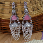 Load image into Gallery viewer, Pearl Latkan Brass Earrings With Uppar Kaanchain
