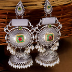 Load image into Gallery viewer, Shilpa Statement  Premium Brass Jhumka With Meenakari
