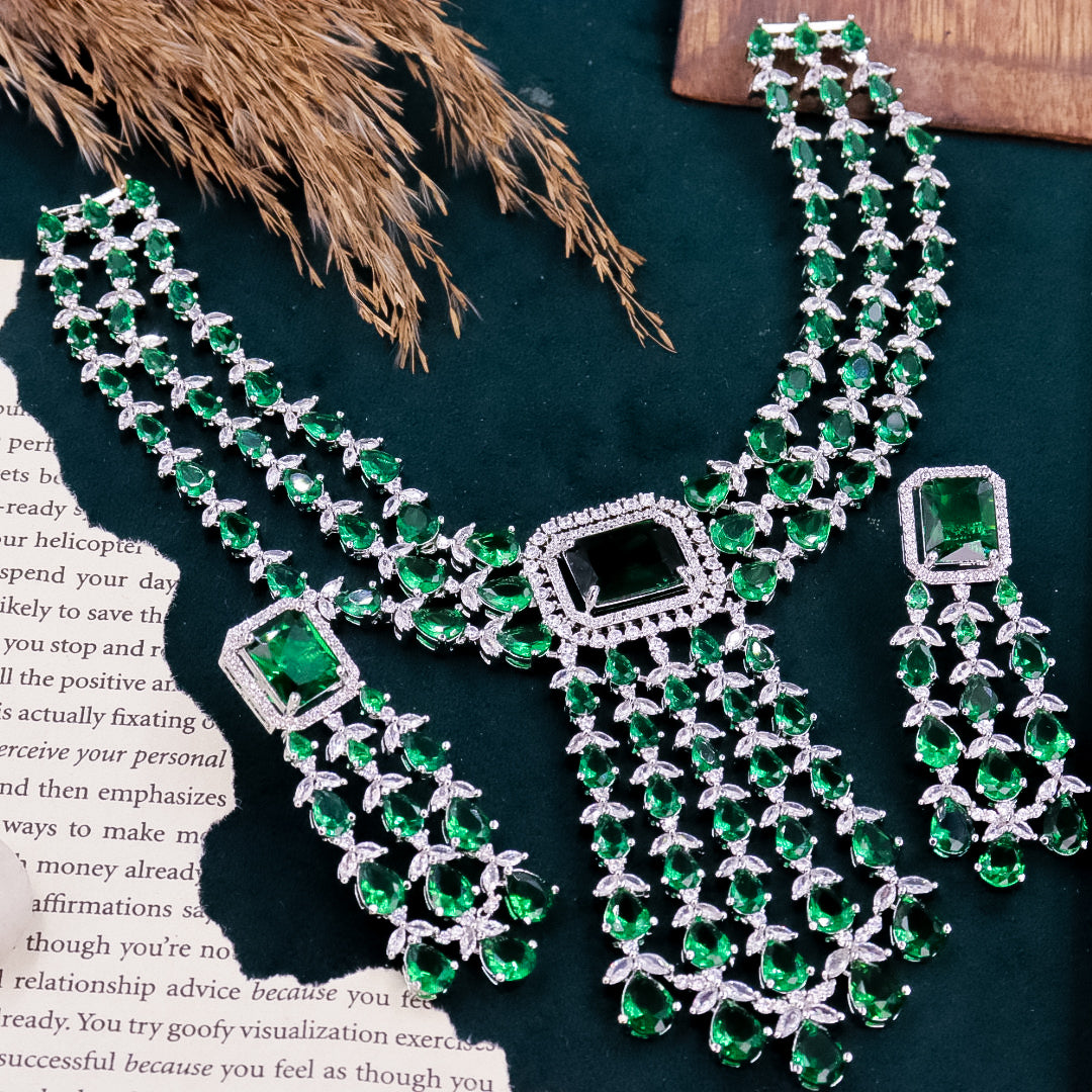 Manjeet Premium Choker - Dark Green