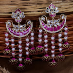 Load image into Gallery viewer, Neha Kundan Chandbali With Pearl Latkans
