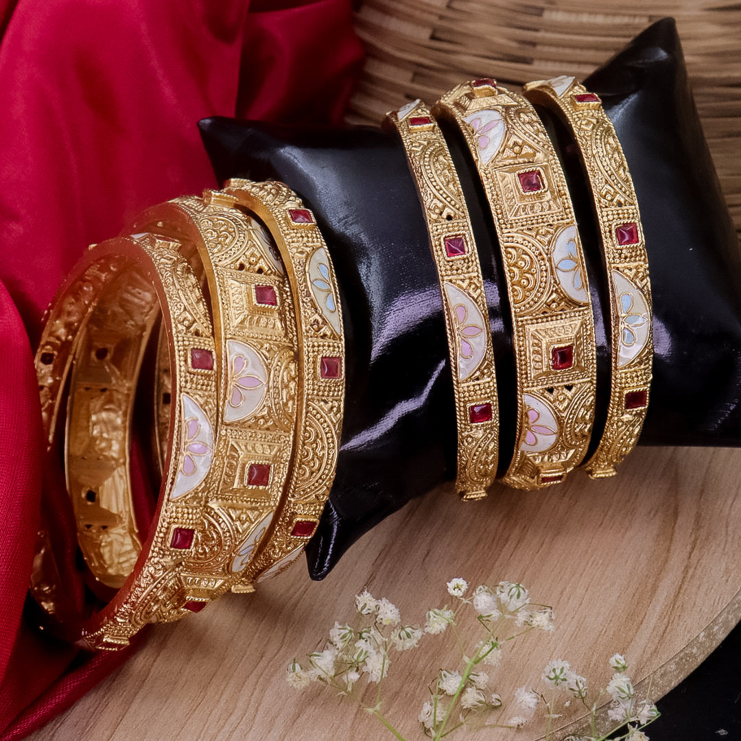 Reepal Rajwadi Copper Bangles (6 Bangles)