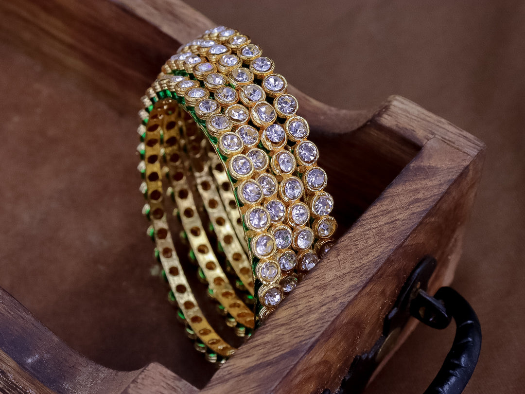 Abha Kundan Bangles (4 Pcs)