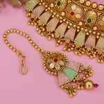 Load image into Gallery viewer, Aashika Semi Bridal Rajwadi Copper Choker
