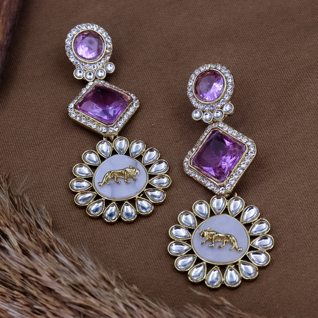 Johnna Sabya Designer Earrings - Lavender