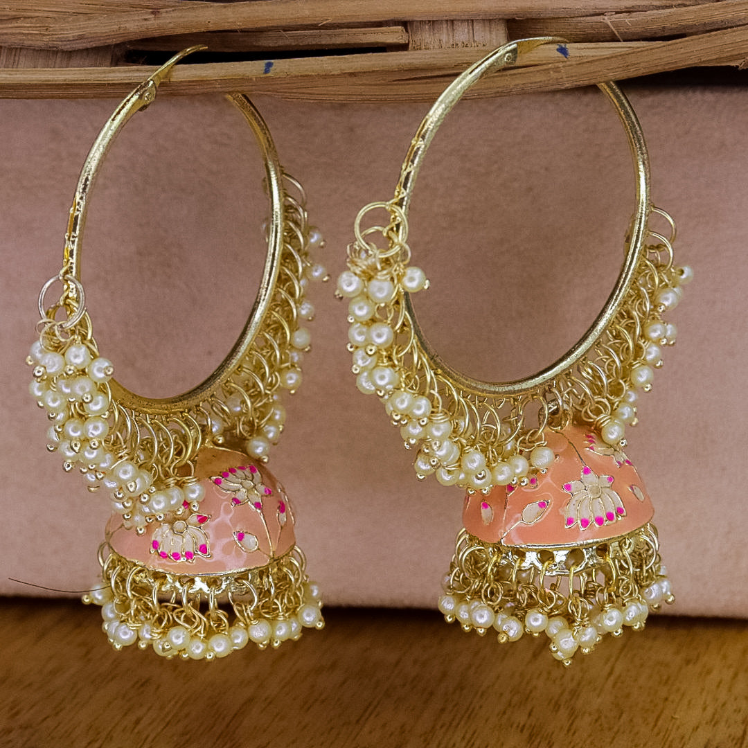 Meenakari Hoop Jumkis