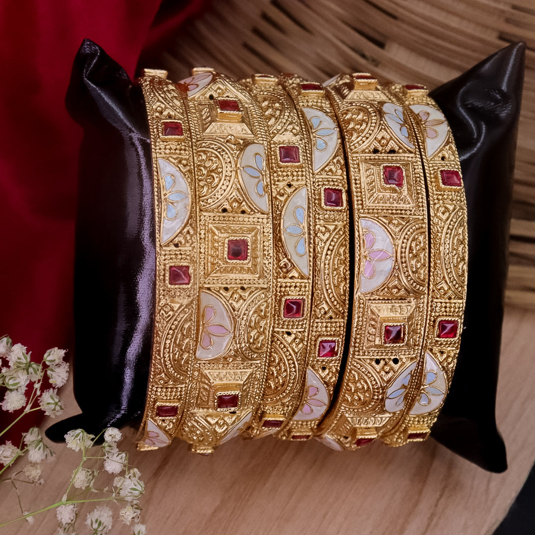 Reepal Rajwadi Copper Bangles (6 Bangles)