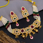 Load image into Gallery viewer, Rimpal Copper Ethnic Choker With Earrings
