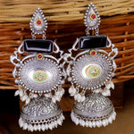 Load image into Gallery viewer, Shilpa Statement  Premium Brass Jhumka With Meenakari
