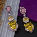 Load image into Gallery viewer, Lovlin Sabya Designer Earrings -Baby Pink
