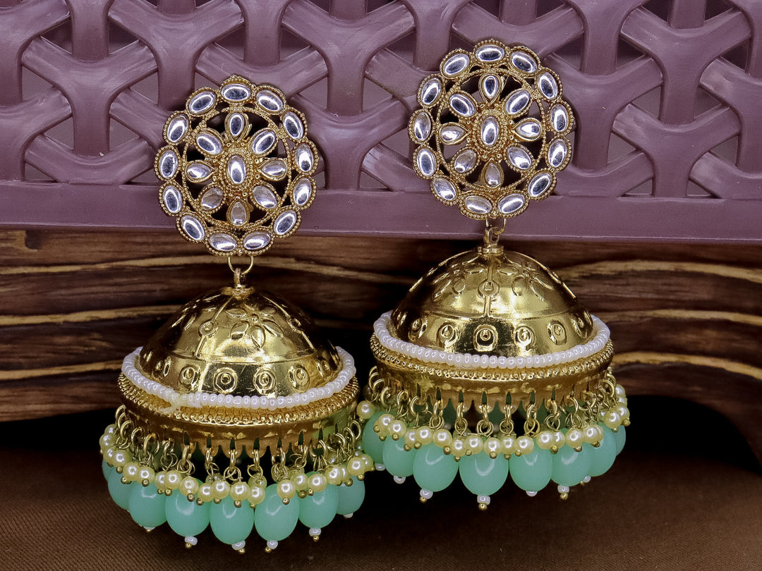 Gulnar Jhumka - Turquoise